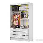 Guarda Roupa Sevilha 2 Portas De Correr 6 Gavetas Com Pés Car