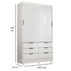 Guarda Roupa Sevilha 2 Portas De Correr 6 Gavetas Com Pés Car