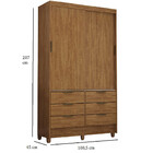 Guarda Roupa Sevilha 2 Portas De Correr 6 Gavetas Com Pés Car