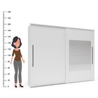 Guarda-roupa Sevilha 2 Portas De Correr Com Espelhos Branco