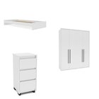 Guarda-roupa Sevilha 4 Portas Mesa De Cabeceira 3 Gavetas Cam