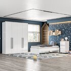 Guarda-roupa Sevilha 4 Portas Mesa De Cabeceira 3 Gavetas Cam