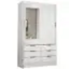 Guarda Roupa Sevilha Solteiro Com Espelho 2 Portas 6 Gavetas