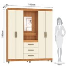 Guarda-roupa Sintra 4 Portas 3 Gavetas Com Capelinha E Porta-