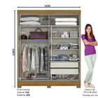 Guarda Roupa Solteiro 02 Portas Deslizantes 02 Gavetas B66 Br