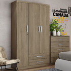 Guarda Roupa Solteiro 03 Portas 02 Gavetas Miami Henn