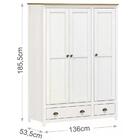 Guarda Roupa Solteiro 03 Portas Madeira Maciça 9104 Topazio F