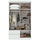 Guarda Roupa Solteiro 04 Portas 02 Gavetas Zeus Lopas - Branco