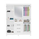 Guarda-roupa Solteiro 04 Portas 03 Gavetas E Espelho Lyon Bra