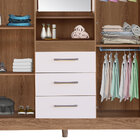 Guarda-roupa Solteiro 04 Portas 03 Gavetas E Espelho Lyon Mel