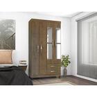 Guarda Roupa Solteiro 04 Portas Modena Com Espelho Inc Milani