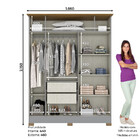 Guarda Roupa Solteiro 05 Portas 01 Basculante 02 Gavetas B58