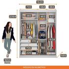 Guarda-roupa Solteiro 100% Mdf 2 Portas Com Espelho 3 Gavetas