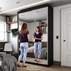 Guarda-roupa Solteiro 100% Mdf Bp Com 2 Portas De Espelho Pre