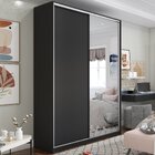 Guarda Roupa Solteiro 100% Mdf Bp Com 2 Portas E 1 Espelho Ze