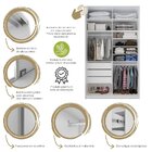 Guarda Roupa Solteiro 100% Mdf Bp Com 2 Portas Espelho Zermat