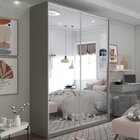 Guarda-roupa Solteiro 100% Mdf Bp Com 2 Portas Espelho Zermatt