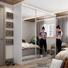 Guarda-roupa Solteiro 100% Mdf Bp Com 3 Portas De Espelho Gen