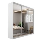 Guarda-roupa Solteiro 100% Mdf Bp Com 3 Portas De Espelho Gen