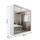 Guarda-roupa Solteiro 100% Mdf Bp Com 3 Portas De Espelho Gen