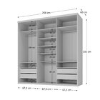 Guarda-roupa Solteiro 100% Mdf Bp Com 3 Portas De Espelho Gen