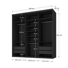 Guarda-roupa Solteiro 100% Mdf Bp Com 3 Portas De Espelho Gen