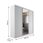 Guarda-roupa Solteiro 100% Mdf Bp Com 3 Portas E 1 Espelho Ge