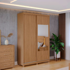 Guarda-roupa Solteiro 100% Mdf Com Espelho 02 Portas Deslizan