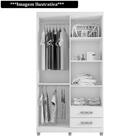 Guarda Roupa Solteiro 103cm 4 Portas 2 Gavetas Louise Castanh