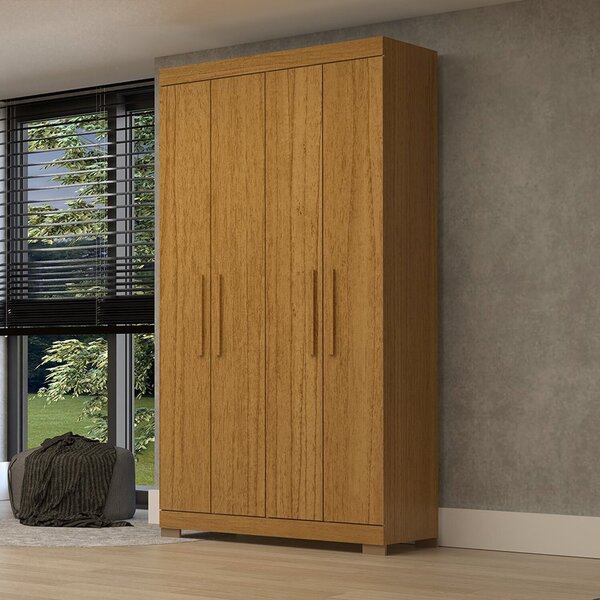 Guarda-roupa Solteiro 109,80cm 4 Portas 100% Mdf Papoulas Esp