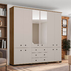 Guarda Roupa Solteiro 10 Portas 3 Gavetas Com Pés E Espelho B