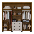 Guarda Roupa Solteiro 10 Portas 3 Gavetas Com Pés E Espelho B