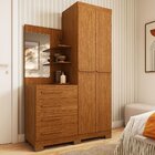 Guarda-roupa Solteiro 110,20cm 2 Portas 4 Gavetas Com Espelho