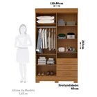 Guarda-roupa Solteiro 119,60cm 4 Portas 3 Gavetas Capelinha C