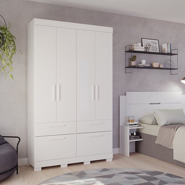 Guarda-roupa Solteiro 128cm 5 Portas 3 Gavetas 100% Mdf Coimb