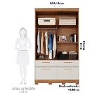 Guarda-roupa Solteiro 128cm 5 Portas 3 Gavetas 100% Mdf Coimb