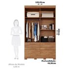 Guarda-roupa Solteiro 128cm 5 Portas 3 Gavetas Com Espelho 10