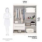 Guarda Roupa Solteiro 140cm 2 Portas De Correr Com Espelho 10