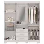 Guarda Roupa Solteiro 159cm 4 Portas 3 Gavetas Com Espelho Ca