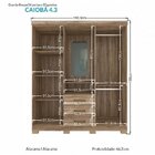 Guarda Roupa Solteiro 159cm 4 Portas 3 Gavetas Com Espelho Ca