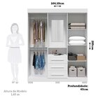 Guarda-roupa Solteiro 164cm 4 Portas 3 Gavetas Capelinha E Es