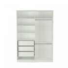 Guarda-roupa Solteiro 1 Espelho 2 Portas 3 Gavetas Branco/noce