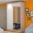 Guarda-roupa Solteiro 1 Espelho 2 Portas 3 Gavetas Noce/branco