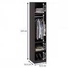 Guarda-roupa Solteiro 1 Porta 3 Prateleiras Espresso/aveiro -