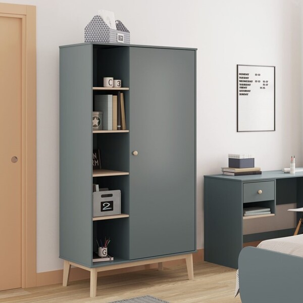 Guarda-roupa Solteiro 1 Porta De Abrir Em Madeira Maciça E Md