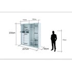 Guarda-roupa Solteiro 207cm 2 Portas 5 Gavetas Com Espelho Au