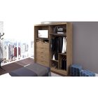 Guarda-roupa Solteiro 207cm 2 Portas 5 Gavetas Com Espelho Au