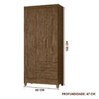 Guarda Roupa Solteiro 2 Gavetas Castanho Wood Lima Moval