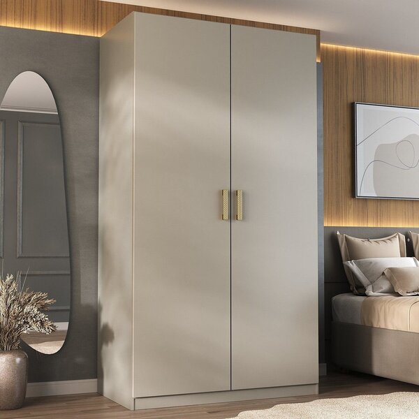 Guarda-roupa Solteiro 2 Portas 100% Mdf Marsala Panna
