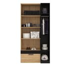 Guarda Roupa Solteiro 2 Portas 1 Gaveta Capri  Amêndoa/preto